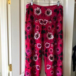 Pink Sequin Cropped Pants